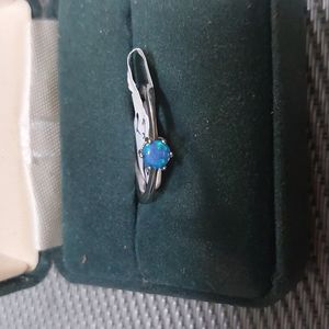 Sterling Silver Blue Lab Opal Ring SZ 6 or 7